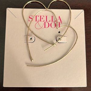 Stella & Dot Hammered Heart Loop Earrings (Retired) in Rose Gold 🌹 ❤️
